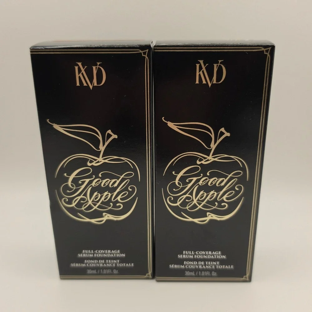 Lot of 2 KVD Beauty Good Apple Serum Foundation Tan 076 Full Coverage 1.01oz NIB